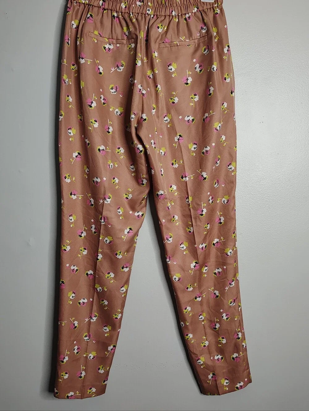 J. Crew Falling Pansies Pink Blush Pull On Trouser Pants Women Size 2 New